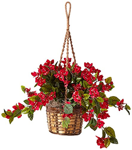 Nearly Natural Bougainvillea Hanging Basket Uv Resistant (Indoor/Outdoor)