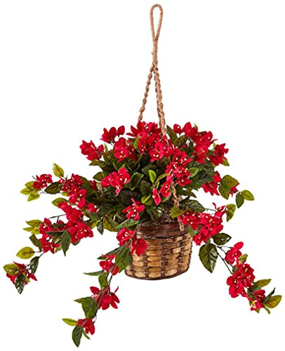 Nearly Natural Bougainvillea Hanging Basket Uv Resistant (Indoor/Outdoor)