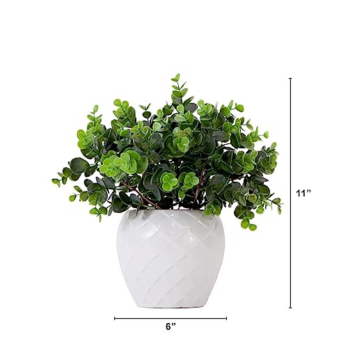 Nearly Natural 11In. Artificial Boxwood Plant With Decorative Planter