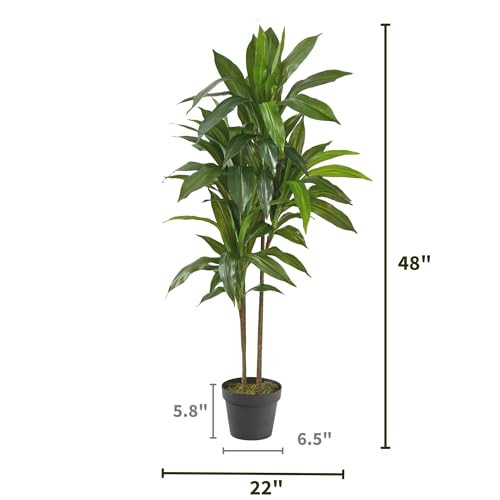 Nearly Natural 48In Dracaena Silk Plant (Real Touch) Green