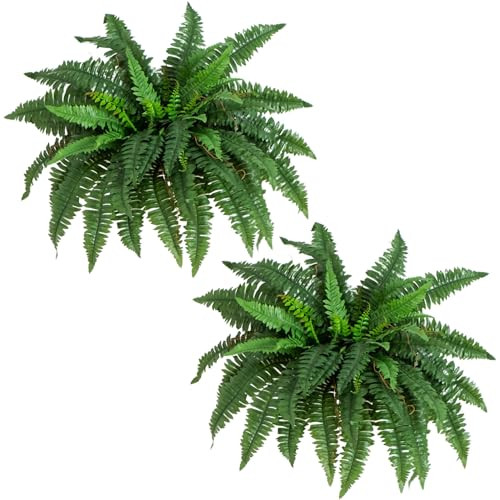 Nearly Natural 40In Artificial Boston Fern Large Hanging Plant, Set Of 2 Artificial Ferns That Look Real For Home Dãƒæ’Ã†™ÃƒŠã‚©Cor