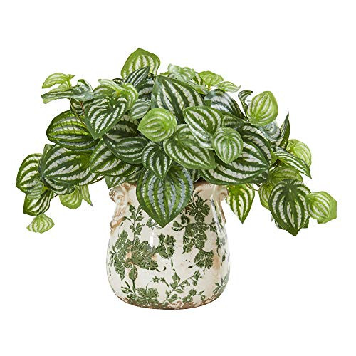 Nearly Natural Watermelon Peperomia Artificial Plant In Vase (Real Touch)