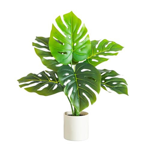 Nearly Natural 20-Inch Artificial Swiss Monstera Plant - Tropical Charm, Low Maintenance, Premium Materials, Bendable Branches