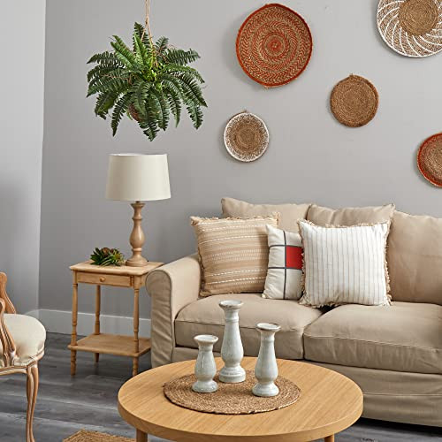 Nearly Natural 6599 18In. Boston Fern Artificial Plant In Hanging Basket, Green,29" X 29" X 18"