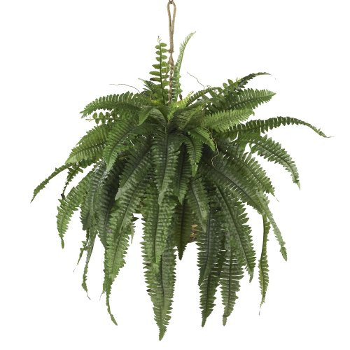 Nearly Natural 6774 22In. Large Boston Fern Hanging Basket,Green