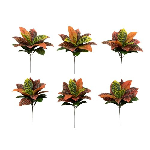 Nearly Natural 17Ãƒæ’Ã‚¢Ãƒ¢Ã¢‚¬Å¡Ã‚¬ÃƒŠã‚ Garden Croton Artificial (Real Touch) (Set Of 6) Silk Plants, Multi