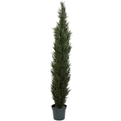 Nearly Natural 7Ft. Mini Cedar Pine Tree With 3614 Tips In 12In. Pot (Two Tone Green)