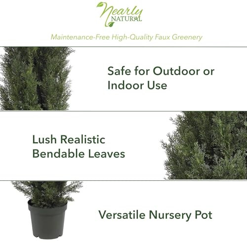 Nearly Natural 5291 5Ft. Mini Cedar Pine Tree (Indoor/Outdoor),Green,5'