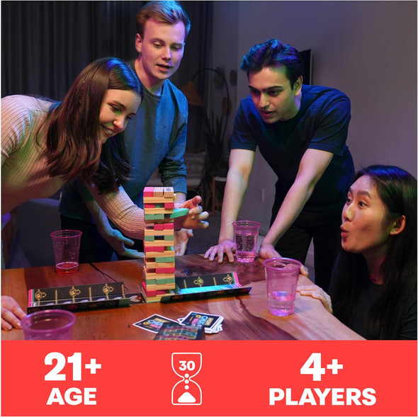 Spin Master Games, Chug O War Tumbling Tower, Adult Party Game For Happy Hour Hangs, 4 & Up Players, For Ages 21 & Up