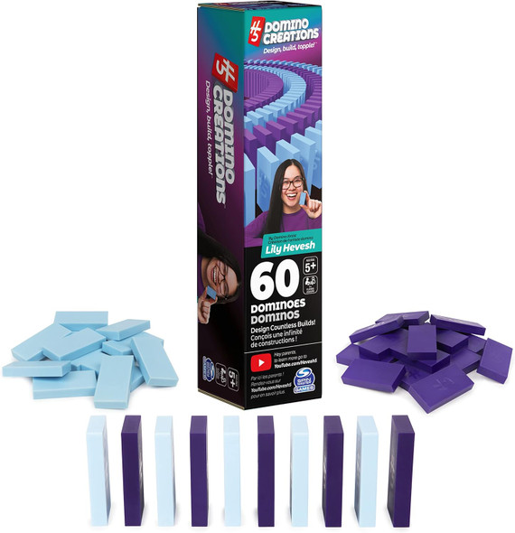 Spin Master Games, Lily Hevesh H5 Domino Creations Summer Set 100-Piece Dominoes Set, Building Toys, Classic Stem Activity Game, 1 & Up Players, For Ages 5 & Up