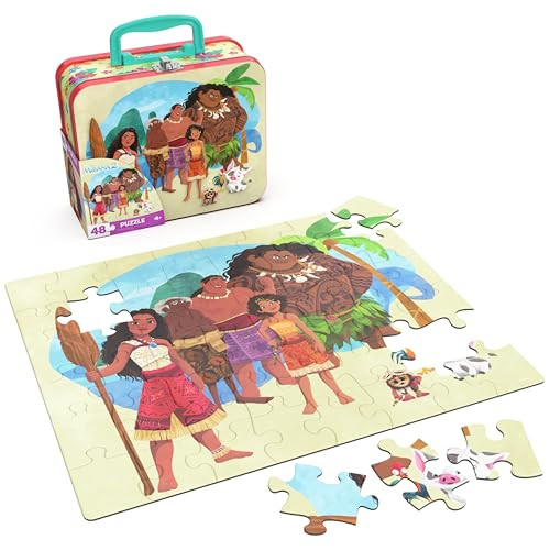 Spin Master Games, Disneyãƒæ’Ã‚¢Ãƒ¢Ã¢‚¬Å¡Ã‚¬Ãƒ¢Ã¢‚¬Å¾Ã‚¢S Moana 2 Puzzle In Reusable Lunchbox Storage Tin, 48 Pieces, Disney Puzzle, Kids Toys For Girls & Boys, For Ages 4 & Up