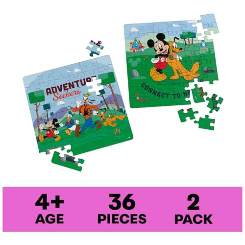 Spin Master Games, Disney Puzzles, Mickey Mouse 2-Pack, 36 Pieces, Jigsaw Puzzles In Storage Tubes, Disney Toys, Mickey Mouse Clubhouse, Kids Puzzles, For Ages 4 & Up