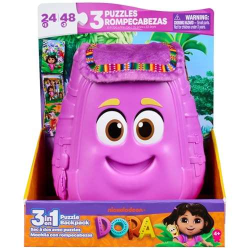 Spin Master Games 3-In-1 Panoramic Dora Puzzle, 24 & 48 Pieces, Kids Puzzle, Screenless Stem Activity, Kids Toys For Girls & Boys, For Ages 4 & Up
