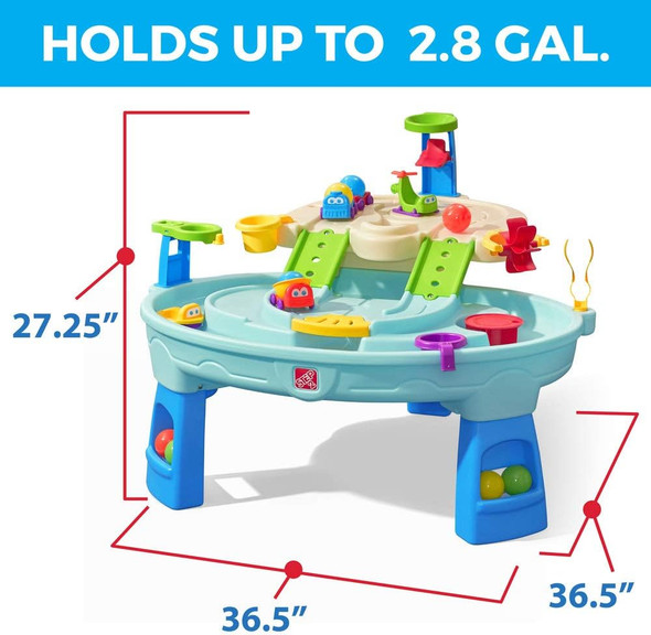 Step2 Ball Buddies Adventure Center Water Table For Kids, Indoor And Outdoor Kids Water Sensory Table Pool, Ages 1.5+ Years Old, 23 Piece Water Toy Accessories, Blue