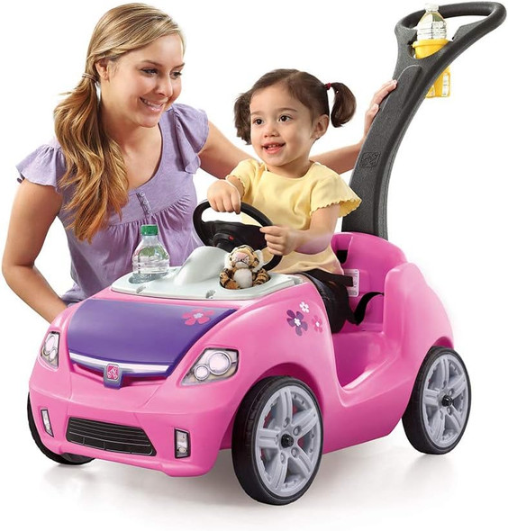 Step2 Whisper Ride Ii Kids Push Cars, Ride On Car, Seat Belt, Horn, Toddlers Ages 1.5 Ãƒæ’Ã‚¢Ãƒ¢Ã¢‚¬Å¡Ã‚¬Ãƒ¢Ã¢Š¬Ã…Œ 4 Years Old, Max Weight 50 Lbs., Quick Storage, Stroller Substitute, Pink