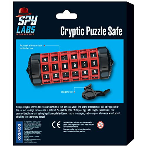 Thames & Kosmos Spy Labs Inc: Cryptic Puzzle Safe By Thames & Kosmos  Safeguard Secrets, Evidence In Portable Vault  Essential Gadget From The Detective Gear Experts  For Young Investigators
