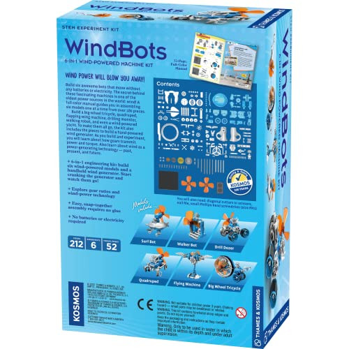 Thames & Kosmos Windbots 6-In-1 Engineering Stem Kit  Build 6 Wind-Powered Bots, No Batteries/Electricity Required  Explore Wind Technology, Gear Ratios & More  Full-Color Manual & Experiment Guide