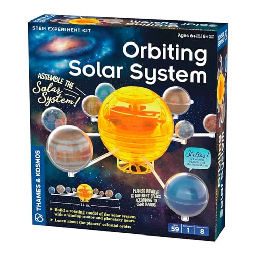 Thames & Kosmos Orbiting Solar System Stem Kit  Build A Rotating Solar System Model  Planets Revolve Using A Windup Motor  Explore Gear Ratios  Science Fairs  Difficulty Level: Intermediate Small