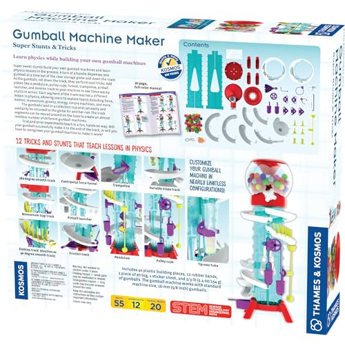 Thames & Kosmos Gumball Machine Maker Lab - Build Machines With Physics & Engineering Lessons  12 Experiments  Make Your Own Gumball Machines  Includes Gumballs  Award Winner