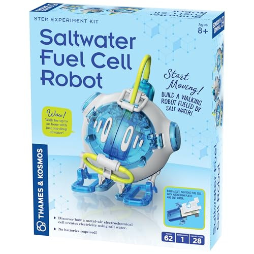 Thames & Kosmos Saltwater Fuel Cell Robot Stem Experiment Kit  Build A Walking Robot, No Batteries Required, Walks Up To 1 Hour On 1 Drop Of Salt Water, Explore Non-Toxic, Reable Energy, Ages 8+
