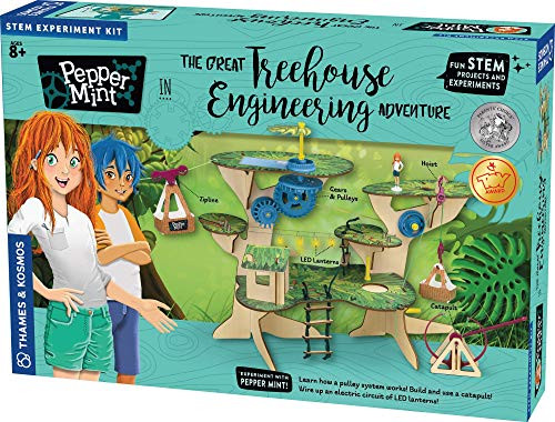 Thames & Kosmos 626020 Pepper Mint In The Great Treehouse Engineering Adventure Science Experiment Kit, Blue