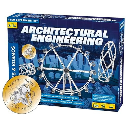 Thames & Kosmos Architectural Engineering  Science Experiment & Model Building Kit  Build 26 Models Of Structures & Structural Elements  A Parents' Choice Gold Award Winner 14.6 Inches