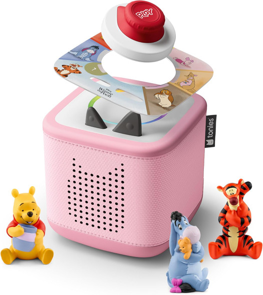 Tonies Toniebox 2 Audio Player Bundle For Kids 3+ With Winnie The Pooh, Tigger, Eeyore Figurines And Tonieplay Game & Controller - Sky Blue