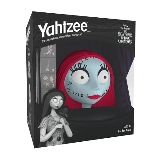 Usaopoly Yahtzee: The Nightmare Before Christmas - Sally, Collectible Sally Dice Cup, Classic Dice Rolling Game Based On The Halloween Disney Classic, Great For Game Nights, Officially Licensed Merchandise