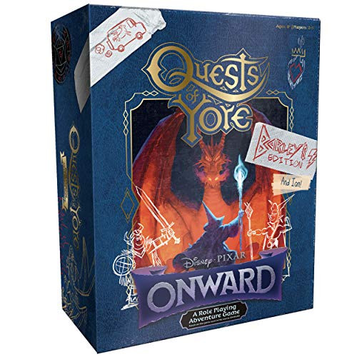 Usaopoly Quests Of Yore: Barley'S Edition  Role Playing Board Game Featured In Disney Pixar Onward Film  Officially Licensed Pixar Game  Featuring Rpg Elements With Quest Master & D4, D6, D8, And D12 Dice