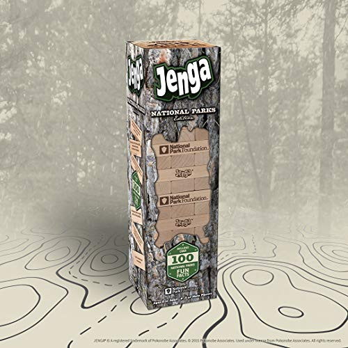 Usaopoly Jenga National Parks  Classic Jenga Wooden Block Game With A National Parks Theme  Perfect Travel Game For Families  Celebrate Us National Parks Service