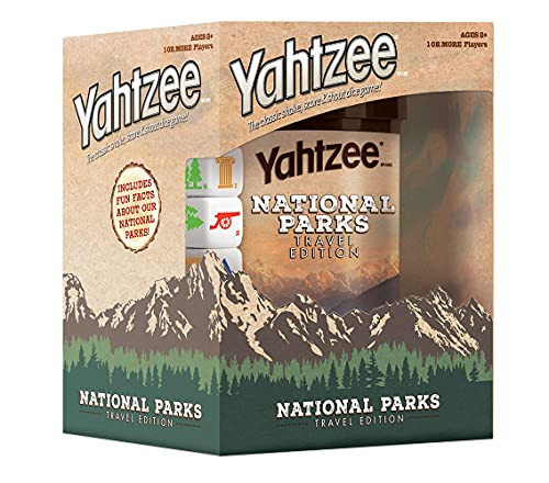 Usaopoly Yahtzee National Parks Travel Edition  Classic Yahtzee Dice Game With A National Parks Theme  Perfect Travel Game For Families  Celebrate Us National Parks Service