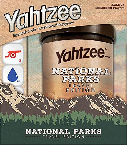 Usaopoly Yahtzee National Parks Travel Edition  Classic Yahtzee Dice Game With A National Parks Theme  Perfect Travel Game For Families  Celebrate Us National Parks Service