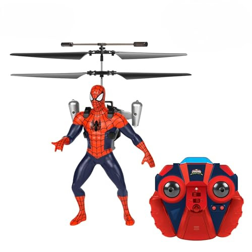 World Tech Toys Marvel Spider-Man Ir Rc Flying Figure Ãƒæ’Ã‚¢Ãƒ¢Ã¢‚¬Å¡Ã‚¬Ãƒ¢Ã¢Š¬Ã…Œ Jetpack Helicopter With Led Lights & Action Phrases, Twin Rotors - Spiderman Toys For Ages 8+