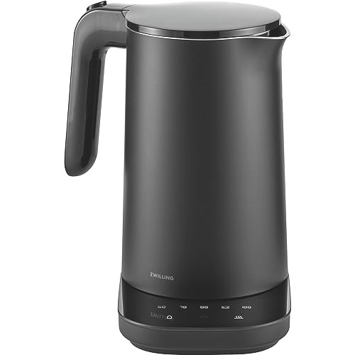 Zwilling Enfinigy Cool Touch 1.5-Liter Electric Kettle Pro, Cordless Tea Kettle & Hot Water - Black