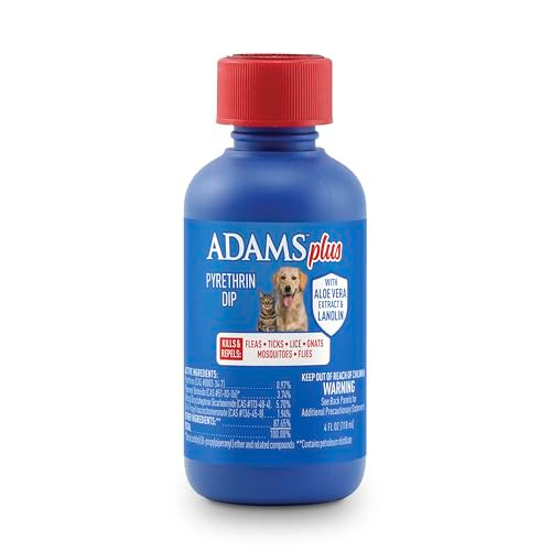 Adams Plus Pyrethrin Dip For Dogs And Cats Kills And Repels Fleas Ticks Lice Gnats Mosquitoes And Flies 4 Fl Oz