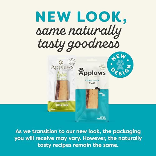 Applaws Natural Cat Treats Grain- High-Protein Whole Tuna Loins Single-Ingredient Healthy Snack For Cats (12 X 1.06 Oz Loins)