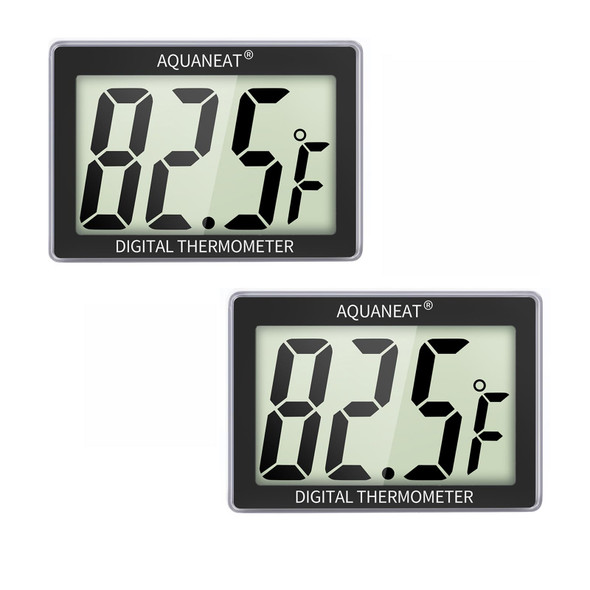 Aquaneat Aquarium Thermometer 2 Packs Fish Tank Thermometer Aquarium Digital Temperature Gauge With Large Lcd Display