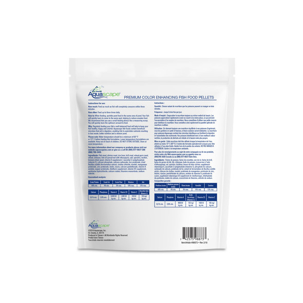 Aquascape Premium Color Enhancing Fish Food For Small To Medium Koi And Other Pond Fish Medium Pellet 2.2 Pounds 98874