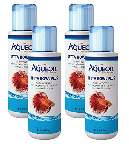 Aqueon 4 Pack Of Betta Bowl Plus Water Conditioner & Dechlorinator 4 Fluid Ounces Each4