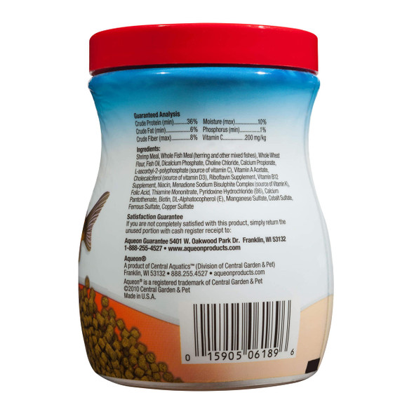 Aqueon Shrimp Pellets Sinking Food For Tropical Fish Goldfish Loaches Catfish And Other Bottom Feeding Fish 3.25 Oz
