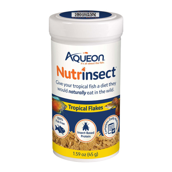 Aqueon Nutrinsect Fish- Fish Food Goldfish Pellets 1.76 Oz