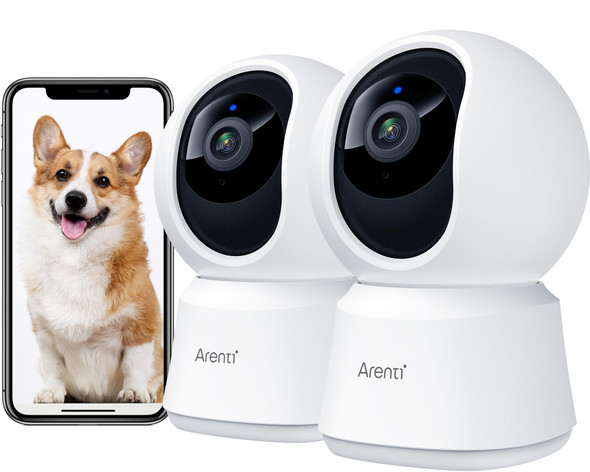 Arenti 5G Security Camera Indoor 4Mp Pet Camera With Speaker For Dog/Cat Baby Monitor With Phone App Dual-Band Wifi Auto Tracking Super Night Vision 2-Way Talk Cloud & Sd Card Storage