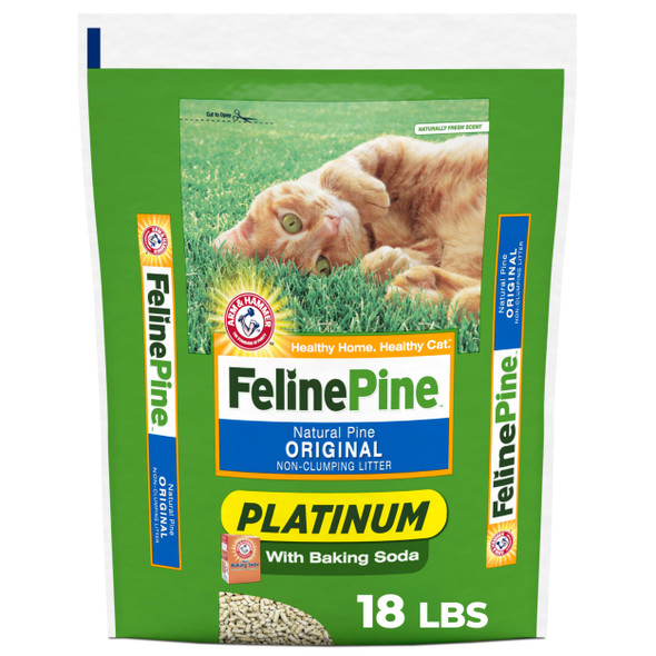 Arm & Hammer Feline Pine Platinum Non-Clumping Cat Litter Feline Pine Cat Litter 18Lb