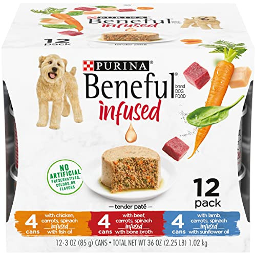 Beneful Purina Beneful Infused Pate Wet Dog Food Variety Pack Pate With Real Lamb Chicken Or Beef Varieties - (2 Packs Of 12) 3 Oz. Cans