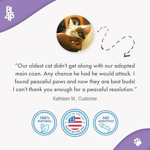 Bestlife4Pets Anti Aggression For Cats Calming Remedy A Natural Diffuser And Cat Calming Aid For Stress Spiteful Spraying Scratching & Territorial Behavior Non-Drowsy 400 Odorless Tasteless Pills