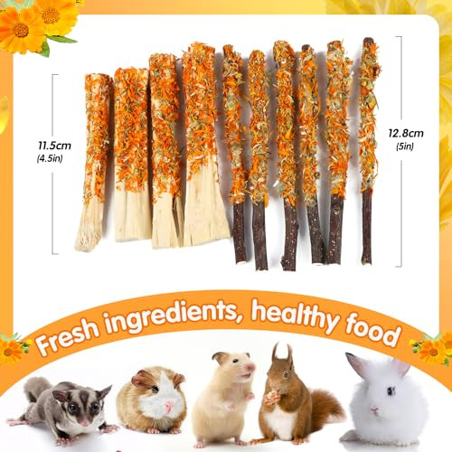 Betam Apple Sticks For Rabbits Natural Bunny Chew Toys Wood Treats Food For Small AnimalsHamsters Chinchillas Squirrel Bunny Guinea Pigs Small Pet Apple Chew Sticks