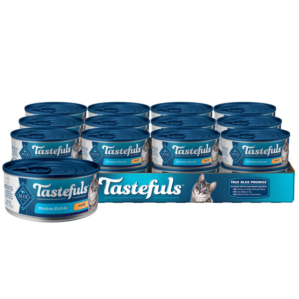 Blue Buffalo Tastefuls Wet Cat Food Patã£Æ’Ã¢© Variety Pack Made With Natural Ingredients Chicken Turkey & Chicken Ocean Fish & Tuna Entrã£Æ’Ã¢©Es 5.5-Oz Cans (24 Count 8 Of Each)