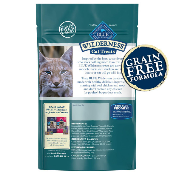 Blue Buffalo Wilderness Soft Cat Treats Made With Natural Ingredients Chicken & Trout Recipe 2-Oz Bag