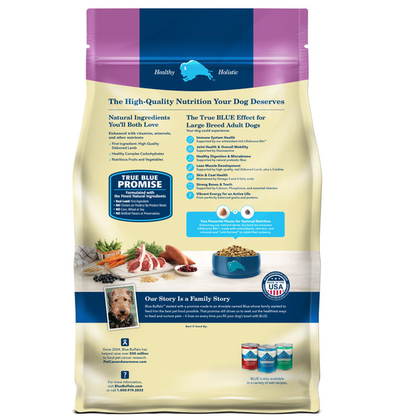 Blue Buffalo Life Protection Formula Large Breed Adult Dry Dog Food Promotes Joint Health And Lean Muscles Made With Natural Ingredients Lamb & Brown Rice Recipe 30-Lb Bag