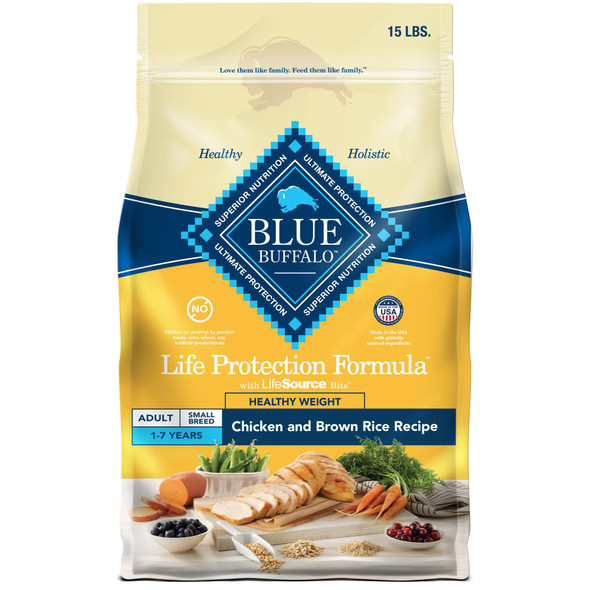 Blue Buffalo Life Protection Formula Healthy Weight Small Breed Dry Dog Food Supports An Ideal Weight Made With Natural Ingredients Chicken & Brown Rice Recipe 5-Lb Bag